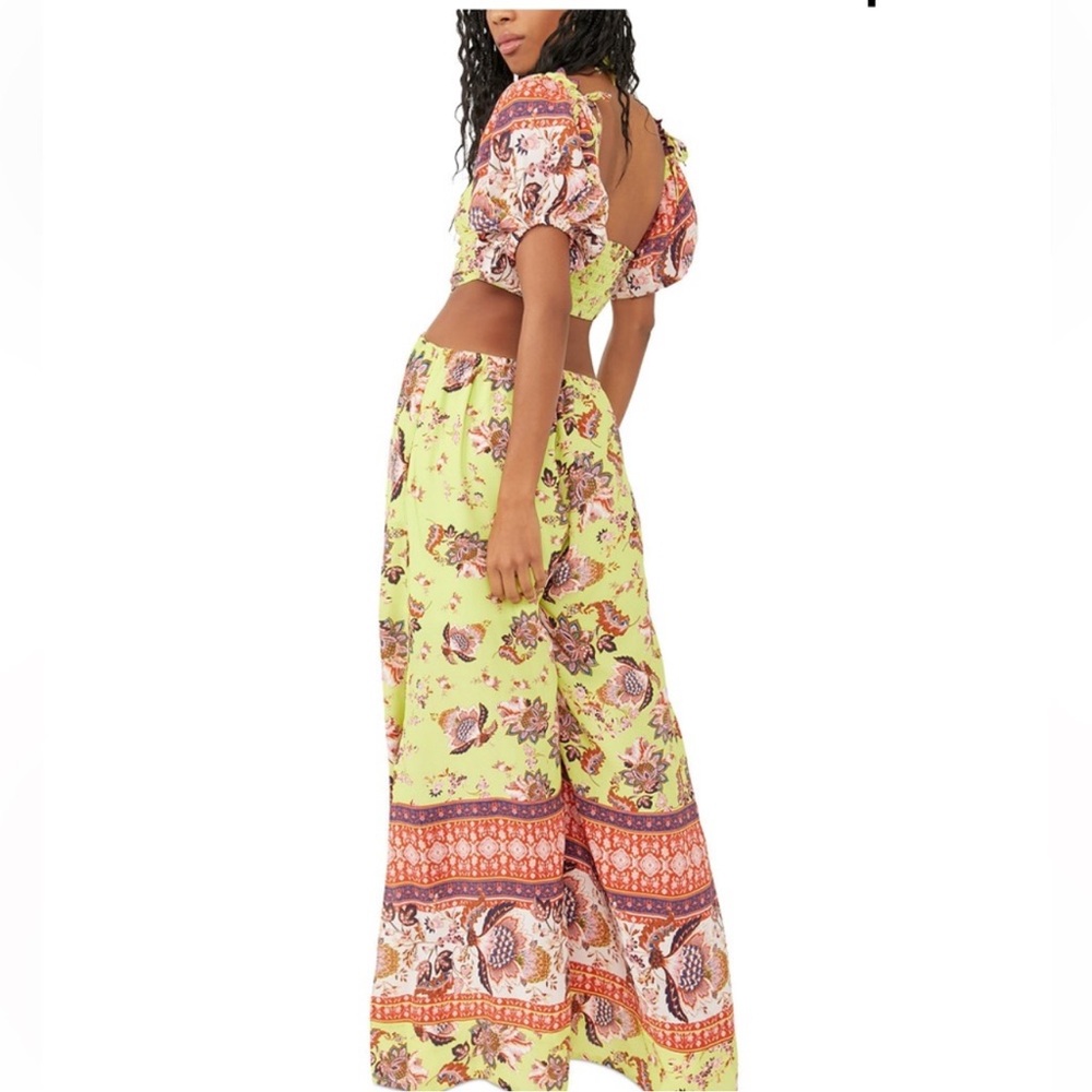 Free People Yellow Floral Bali jumpsuit large